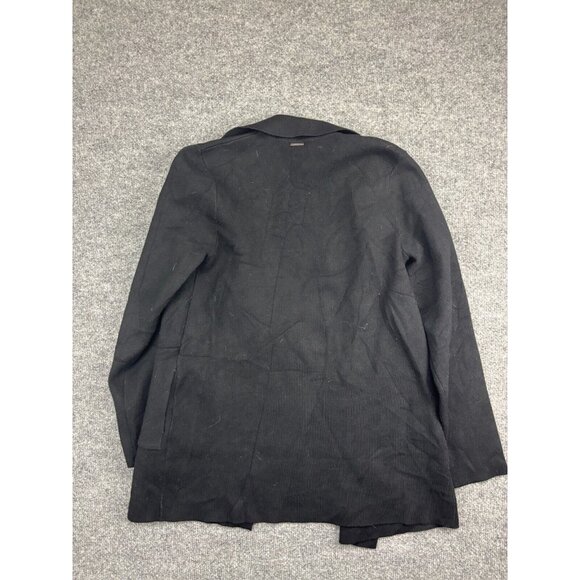 Sioni Cardigan Women's Medium Black Blazer Open Front Pockets Knit Cotton - Picture 7 of 8